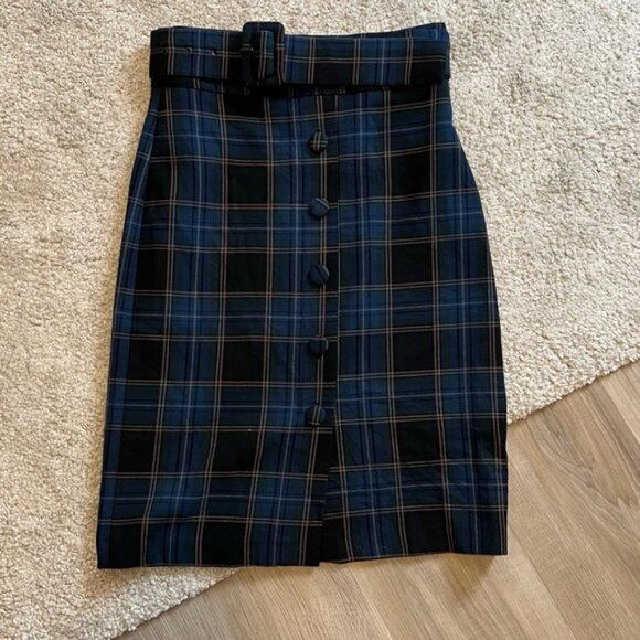Anthropologie Maeve Plaid Pencil Skirt - Picture 8 of 8